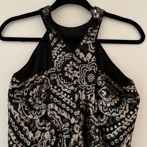 Black and gold dress